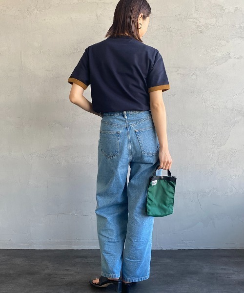 FRED PERRY（フレッドペリー）の「【FINEBOYS 9月号掲載】[FRED PERRY/フレッドペリー] 別注 ワンポイントロゴ刺繍 鹿の子Tシャツ（Tシャツ/カットソー・レディース・ホワイト/キャメル/ネイビー/サックスブルー・XS/S/M/L）」の11枚目の写真