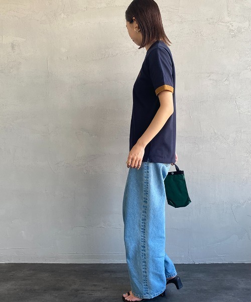 FRED PERRY（フレッドペリー）の「【FINEBOYS 9月号掲載】[FRED PERRY/フレッドペリー] 別注 ワンポイントロゴ刺繍 鹿の子Tシャツ（Tシャツ/カットソー・レディース・ホワイト/キャメル/ネイビー/サックスブルー・XS/S/M/L）」の16枚目の写真