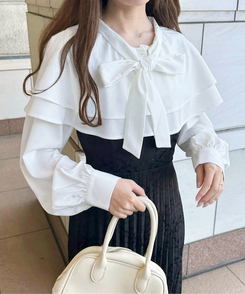 apres jour（アプレジュール）の「アソートラッフルボウタイブラウス【ZOZOTOWN限定アイテム】（シャツ/ブラウス・レディース・ホワイト系その他/チャコールグレー/オフホワイト・フリー/X-LARGE）」の14枚目の写真