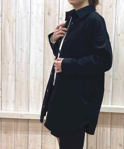 NANEA(ナネア)の「裏フリース付きシャツチュニック(その他アウター・レディース・ベージュ/ミント/キャメル/ブラック・ONE SIZE)」の6枚目の写真