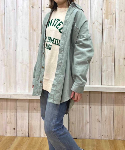 NANEA(ナネア)の「裏フリース付きシャツチュニック(その他アウター・レディース・ベージュ/ミント/キャメル/ブラック・ONE SIZE)」の21枚目の写真
