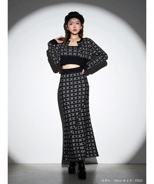 Darich（ダーリッチ）の「DDロゴジャガードマーメイドスカート（スカート・レディース・ピンク/サックスブルー/ブラック・FREE/FS）」の4枚目の写真