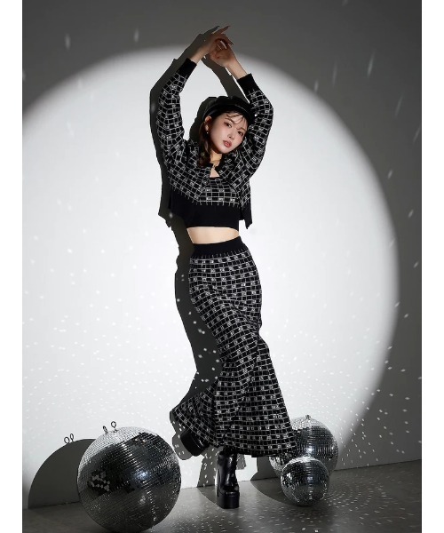 Darich（ダーリッチ）の「DDロゴジャガードマーメイドスカート（スカート・レディース・ピンク/サックスブルー/ブラック・FREE/FS）」の5枚目の写真