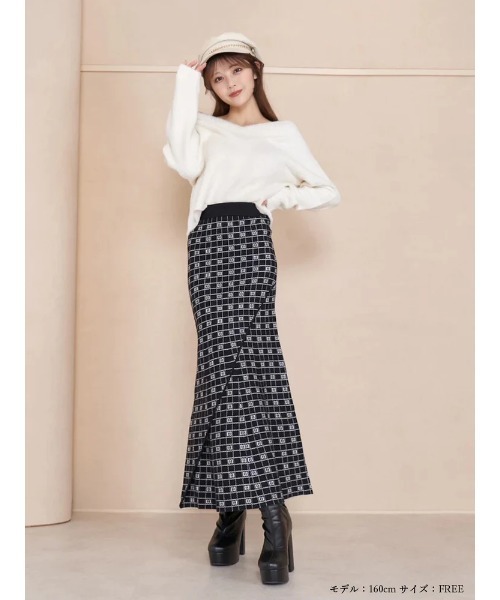 Darich（ダーリッチ）の「DDロゴジャガードマーメイドスカート（スカート・レディース・ピンク/サックスブルー/ブラック・FREE/FS）」の8枚目の写真