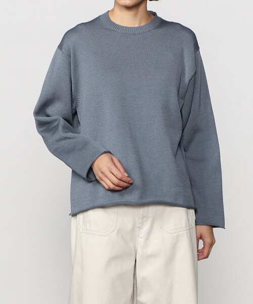 THIBAULT VAN DER STRAETE（ティボー・ヴァン・ダル・ストラット）の「THIBAULT VAN DER STRAETE| コットン クルーネックプルオーバー WOMEN（ニット/セーター・レディース・ブルー/ライトブルー・S）」の2枚目の写真