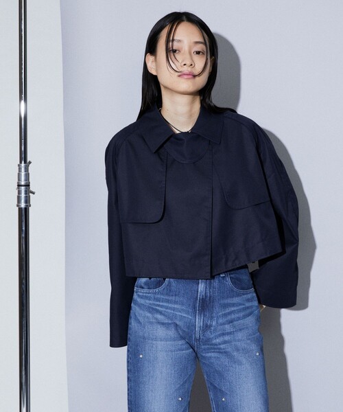 Firsthand(ファーストハンド)の「【品番変更の為販売なし】Firsthand/ファーストハンド ショートトレンチコート(トレンチコート・レディース・ネイビー/ブラック・FREE)」の1枚目の写真