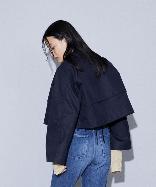 Firsthand(ファーストハンド)の「【品番変更の為販売なし】Firsthand/ファーストハンド ショートトレンチコート(トレンチコート・レディース・ネイビー/ブラック・FREE)」の4枚目の写真