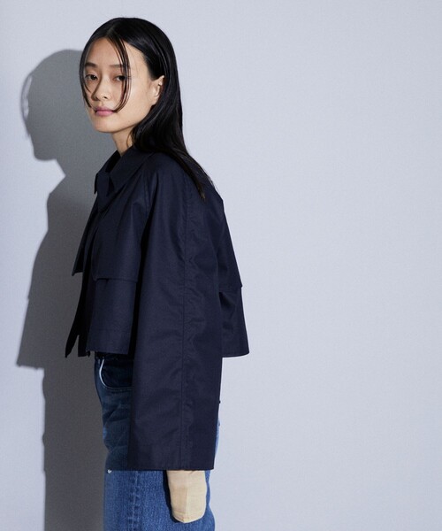 Firsthand(ファーストハンド)の「【品番変更の為販売なし】Firsthand/ファーストハンド ショートトレンチコート(トレンチコート・レディース・ネイビー/ブラック・FREE)」の5枚目の写真