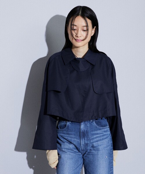 Firsthand(ファーストハンド)の「【品番変更の為販売なし】Firsthand/ファーストハンド ショートトレンチコート(トレンチコート・レディース・ネイビー/ブラック・FREE)」の6枚目の写真