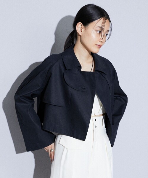 Firsthand(ファーストハンド)の「【品番変更の為販売なし】Firsthand/ファーストハンド ショートトレンチコート(トレンチコート・レディース・ネイビー/ブラック・FREE)」の9枚目の写真