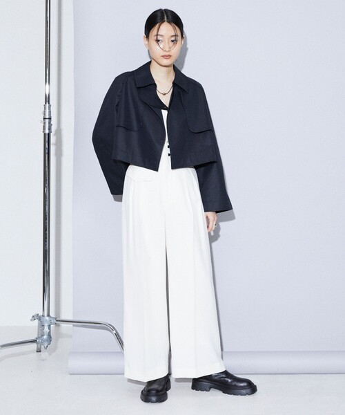 Firsthand(ファーストハンド)の「【品番変更の為販売なし】Firsthand/ファーストハンド ショートトレンチコート(トレンチコート・レディース・ネイビー/ブラック・FREE)」の13枚目の写真