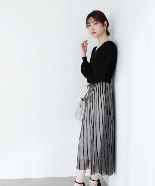 PROPORTION BODY DRESSING(プロポーションボディドレッシング)の「レース編みニットワンピース / 1213140303(ワンピース・レディース・ブラック/グレー・MEDIUM/SMALL)」の16枚目の写真