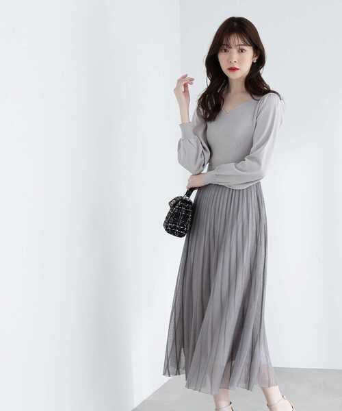 PROPORTION BODY DRESSING(プロポーションボディドレッシング)の「レース編みニットワンピース / 1213140303(ワンピース・レディース・ブラック/グレー・MEDIUM/SMALL)」の3枚目の写真