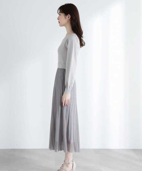PROPORTION BODY DRESSING(プロポーションボディドレッシング)の「レース編みニットワンピース / 1213140303(ワンピース・レディース・ブラック/グレー・MEDIUM/SMALL)」の8枚目の写真