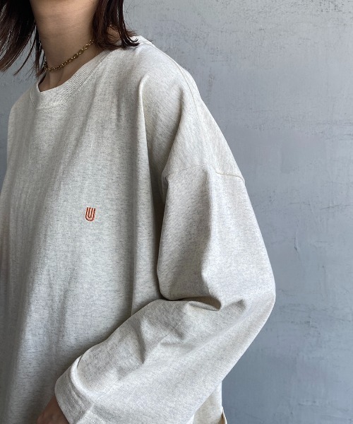 UNIVERSAL OVERALL（ユニバーサルオーバーオール）の「【FINEBOYS 9月号掲載】[UNIVERSAL OVERALL/ユニバーサルオーバーオール] 別注 7分袖 カバーオールTシャツ（Tシャツ/カットソー・レディース・ホワイト/ブラック/ベージュ/サックスブルー/オートミール・S/M/L）」の15枚目の写真