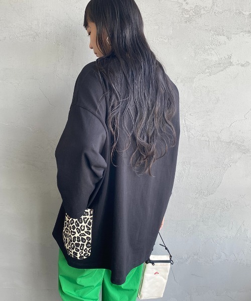 UNIVERSAL OVERALL（ユニバーサルオーバーオール）の「【FINEBOYS 9月号掲載】[UNIVERSAL OVERALL/ユニバーサルオーバーオール] 別注 7分袖 カバーオールTシャツ（Tシャツ/カットソー・レディース・ホワイト/ブラック/ベージュ/サックスブルー/オートミール・S/M/L）」の11枚目の写真