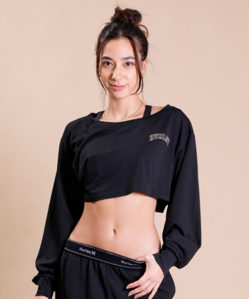 Hurley (ハーレー)の「Hurley/ハーレー 水陸両用/ショート丈無地ロンT/ロングスリーブTEE/ラッシュガード WSS2320042(ラッシュガード・レディース・ブラック/ホワイト・M/S)」の2枚目の写真