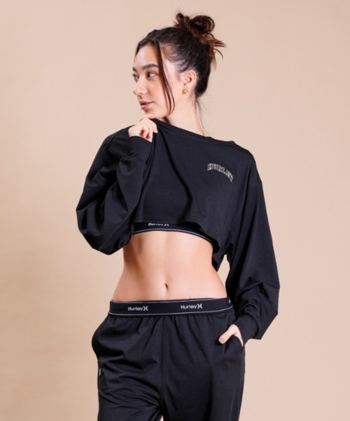 Hurley (ハーレー)の「Hurley/ハーレー 水陸両用/ショート丈無地ロンT/ロングスリーブTEE/ラッシュガード WSS2320042(ラッシュガード・レディース・ブラック/ホワイト・M/S)」の10枚目の写真