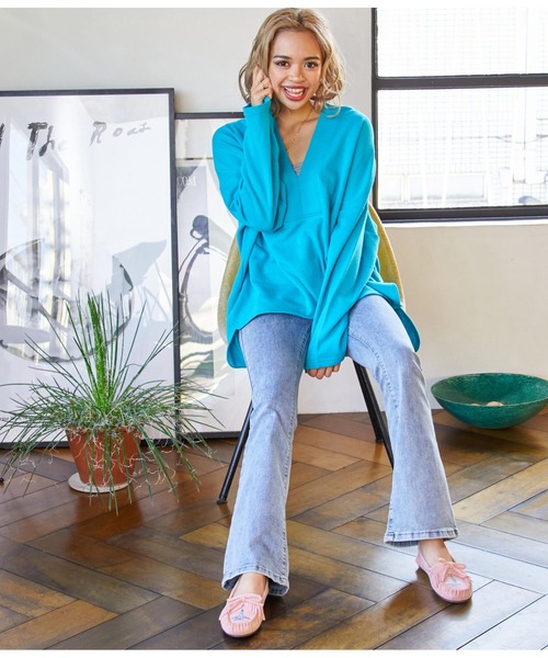 anap mimpi（アナップミンピ）の「イーグルオルテガ刺繍フリンジモカシンシューズ（モカシン/デッキシューズ・レディース・ピンク/ブラウン/ベージュ/ターコイズブルー・S/M/L/LL）」の9枚目の写真