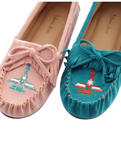 anap mimpi（アナップミンピ）の「イーグルオルテガ刺繍フリンジモカシンシューズ（モカシン/デッキシューズ・レディース・ピンク/ブラウン/ベージュ/ターコイズブルー・S/M/L/LL）」の19枚目の写真