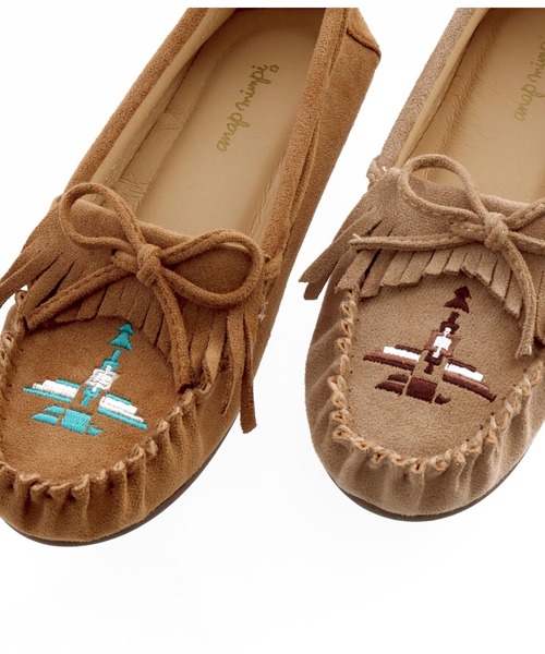 anap mimpi（アナップミンピ）の「イーグルオルテガ刺繍フリンジモカシンシューズ（モカシン/デッキシューズ・レディース・ピンク/ブラウン/ベージュ/ターコイズブルー・S/M/L/LL）」の18枚目の写真