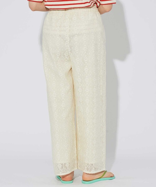 Dot&Stripes CHILD WOMAN(ドットアンドストライプス チャイルドウーマン)の「ラッセルレース ストレートパンツ(その他パンツ・レディース・アイボリー・FREE)」の2枚目の写真
