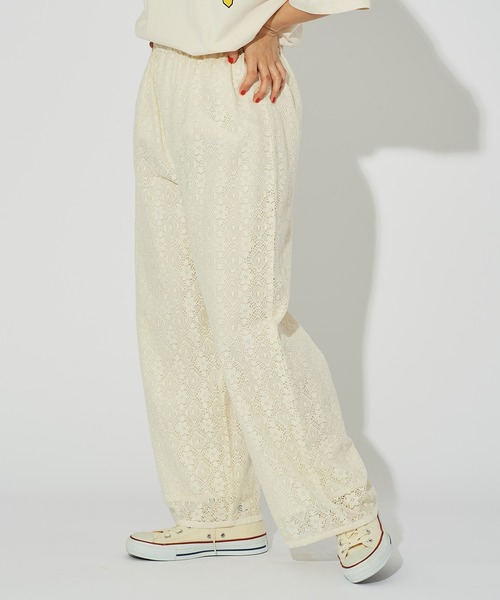 Dot&Stripes CHILD WOMAN(ドットアンドストライプス チャイルドウーマン)の「ラッセルレース ストレートパンツ(その他パンツ・レディース・アイボリー・FREE)」の21枚目の写真