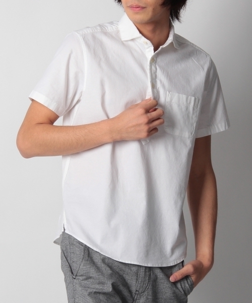 THE SHOP TK （ザ ショップ ティーケー ）の「ワンナイトドライシャツ 半袖シャツ（シャツ/ブラウス・メンズ・ホワイト/イエロー/ピンク/ブルー・03/02/04/05）」の2枚目の写真