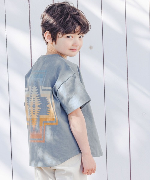 PENDLETON（ペンドルトン）の「【PENDLETON(ペンドルトン)】別注ラウンドTシャツ（KIDS)（Tシャツ/カットソー・キッズ・ブラック/アイボリー/ブルー・110cm/120cm/130cm/140cm/150cm）」の3枚目の写真