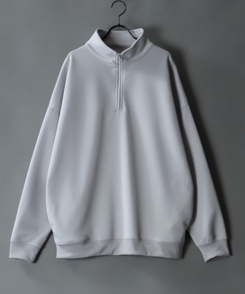 SITRY（シトリー）の「half zip tech pull over /ハーフジップ テック プルオーバー（スウェット・メンズ・ブラック/ブルーグリーン/ライトグレー/モカ・M/L）」の3枚目の写真