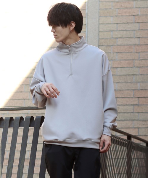 SITRY（シトリー）の「half zip tech pull over /ハーフジップ テック プルオーバー（スウェット・メンズ・ブラック/ブルーグリーン/ライトグレー/モカ・M/L）」の16枚目の写真