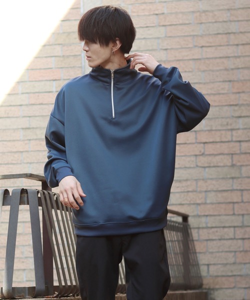 SITRY（シトリー）の「half zip tech pull over /ハーフジップ テック プルオーバー（スウェット・メンズ・ブラック/ブルーグリーン/ライトグレー/モカ・M/L）」の21枚目の写真