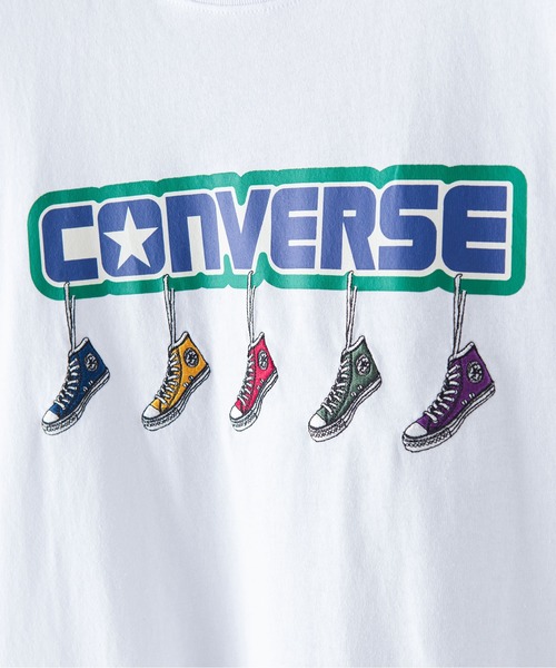 CONVERSE（コンバース）の「【CONVERSE/コンバース】5シューズ刺繍 Tシャツ　オールスター刺繍　ブランドロゴプリント（Tシャツ/カットソー・メンズ・オフホワイト/ダークグリーン/ホワイト・X-LARGE/MEDIUM/LARGE）」の19枚目の写真