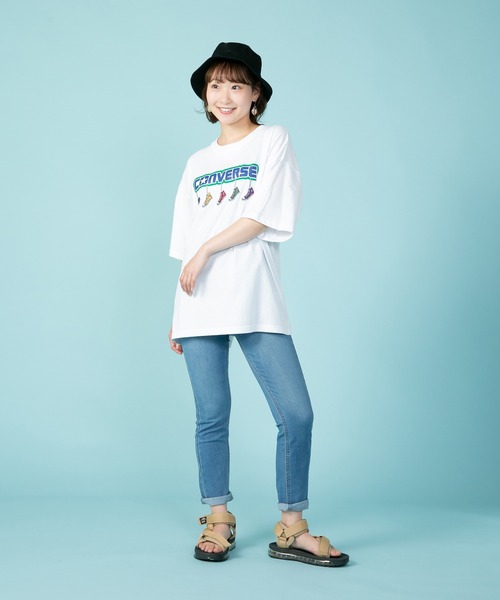 CONVERSE（コンバース）の「【CONVERSE/コンバース】5シューズ刺繍 Tシャツ　オールスター刺繍　ブランドロゴプリント（Tシャツ/カットソー・メンズ・オフホワイト/ダークグリーン/ホワイト・X-LARGE/MEDIUM/LARGE）」の4枚目の写真