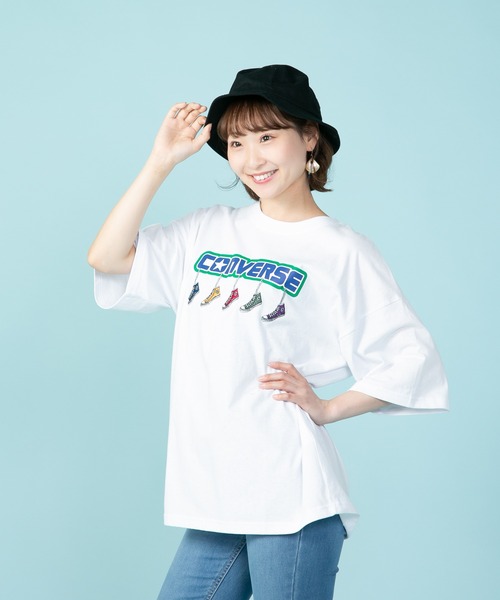 CONVERSE（コンバース）の「【CONVERSE/コンバース】5シューズ刺繍 Tシャツ　オールスター刺繍　ブランドロゴプリント（Tシャツ/カットソー・メンズ・オフホワイト/ダークグリーン/ホワイト・X-LARGE/MEDIUM/LARGE）」の10枚目の写真