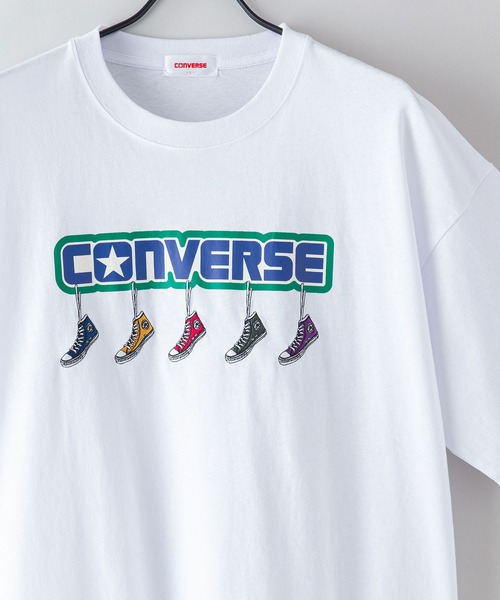 CONVERSE（コンバース）の「【CONVERSE/コンバース】5シューズ刺繍 Tシャツ　オールスター刺繍　ブランドロゴプリント（Tシャツ/カットソー・メンズ・オフホワイト/ダークグリーン/ホワイト・X-LARGE/MEDIUM/LARGE）」の14枚目の写真