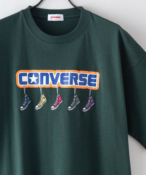 CONVERSE（コンバース）の「【CONVERSE/コンバース】5シューズ刺繍 Tシャツ　オールスター刺繍　ブランドロゴプリント（Tシャツ/カットソー・メンズ・オフホワイト/ダークグリーン/ホワイト・X-LARGE/MEDIUM/LARGE）」の16枚目の写真