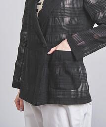 【24時間以内発送】ユナイテッドアローズ　黒 チェック柄 シアージャケット UNITED ARROWS（ユナイテッドアローズ）の「シアー チェック