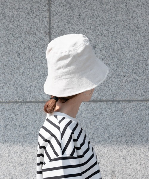 URBAN RESEARCH DOORS（アーバンリサーチドアーズ）の「コットンリネンパネルハット（ハット・レディース・ベージュ/ブラック/ホワイト系その他・-）」の2枚目の写真