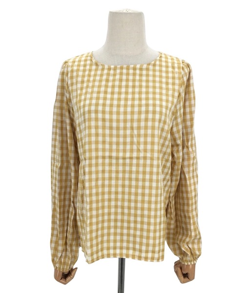 Amulet(アミュレット)の「ギンガムチェックブラウス(シャツ/ブラウス・レディース・イエロー/ブラック・M/L/XL)」の10枚目の写真