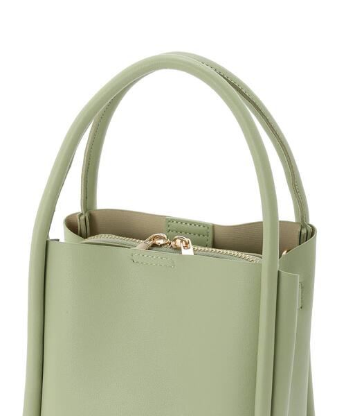 Green　Parks（グリーンパークス）の「・軽量3口2WAYバッグ（エコバッグ/サブバッグ・レディース・ライトグリーン/グレイッシュベージュ/アイボリー/ブラック・FREE）」の14枚目の写真
