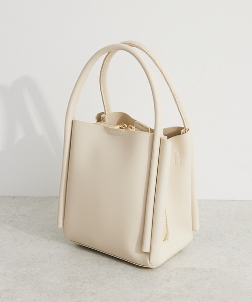 Green　Parks（グリーンパークス）の「・軽量3口2WAYバッグ（エコバッグ/サブバッグ・レディース・ライトグリーン/グレイッシュベージュ/アイボリー/ブラック・FREE）」の2枚目の写真