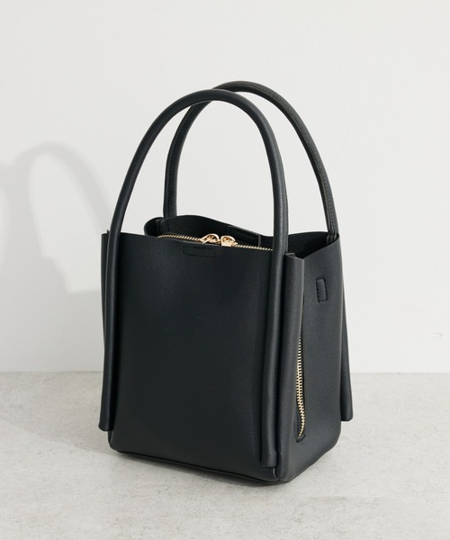 Green　Parks（グリーンパークス）の「・軽量3口2WAYバッグ（エコバッグ/サブバッグ・レディース・ライトグリーン/グレイッシュベージュ/アイボリー/ブラック・FREE）」の3枚目の写真