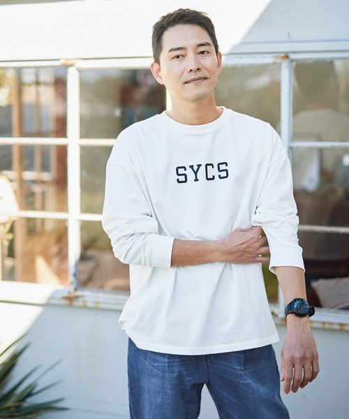 Sunny clouds(サニークラウズ)の「サニークラウズ SYCSTシャツ〈メンズ〉(Tシャツ/カットソー・メンズ・ホワイト・MEDIUM/LARGE/SMALL)」の1枚目の写真