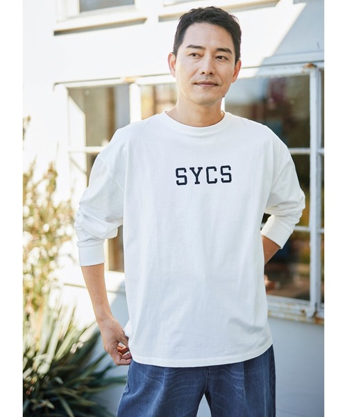Sunny clouds(サニークラウズ)の「サニークラウズ SYCSTシャツ〈メンズ〉(Tシャツ/カットソー・メンズ・ホワイト・MEDIUM/LARGE/SMALL)」の2枚目の写真