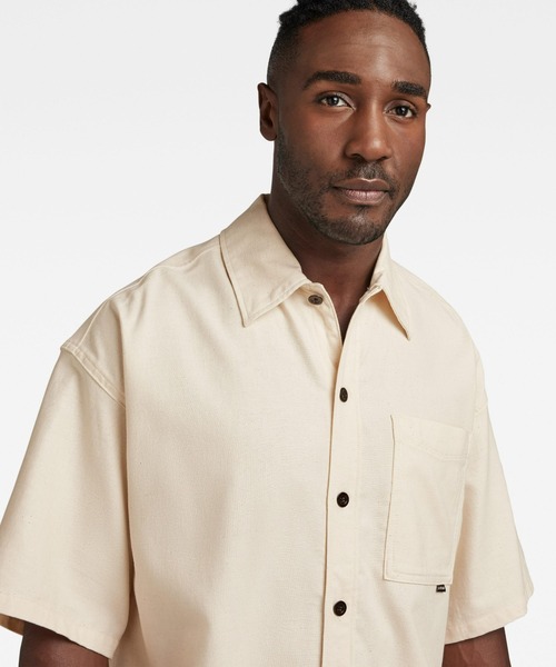 G-STAR(ジースター)の「1 POCKET BOXY SHIRT/オーバーサイズシャツ(シャツ/ブラウス・メンズ・ベージュ系その他・LARGE/MEDIUM/SMALL/X-LARGE/X-SMALL)」の4枚目の写真