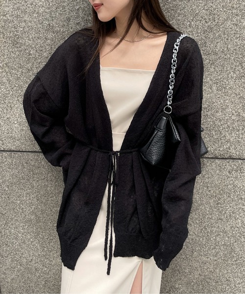 EPIMI E'PIMMY（エピミエピミー）の「スラブオーバーカーディガン（カーディガン/ボレロ・レディース・ピンク/ブルー/オフホワイト/ブラック・MEDIUM）」の3枚目の写真