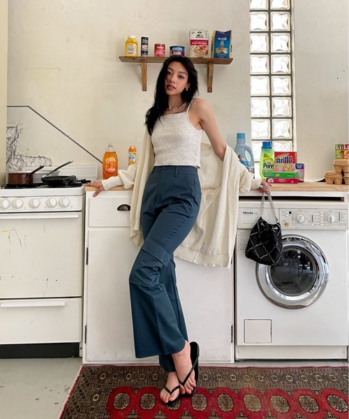 EPIMI E'PIMMY（エピミエピミー）の「スラブオーバーカーディガン（カーディガン/ボレロ・レディース・ピンク/ブルー/オフホワイト/ブラック・MEDIUM）」の6枚目の写真