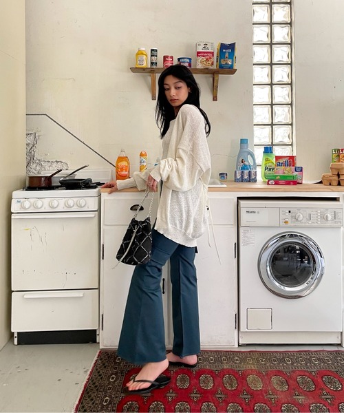 EPIMI E'PIMMY（エピミエピミー）の「スラブオーバーカーディガン（カーディガン/ボレロ・レディース・ピンク/ブルー/オフホワイト/ブラック・MEDIUM）」の7枚目の写真