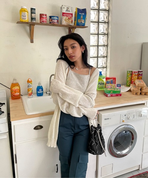 EPIMI E'PIMMY（エピミエピミー）の「スラブオーバーカーディガン（カーディガン/ボレロ・レディース・ピンク/ブルー/オフホワイト/ブラック・MEDIUM）」の10枚目の写真